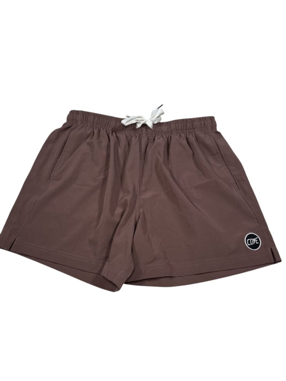 Cove USA Mens Burgundy Athletic Shorts Size 32 Gym Stretch Drawstrings 7"